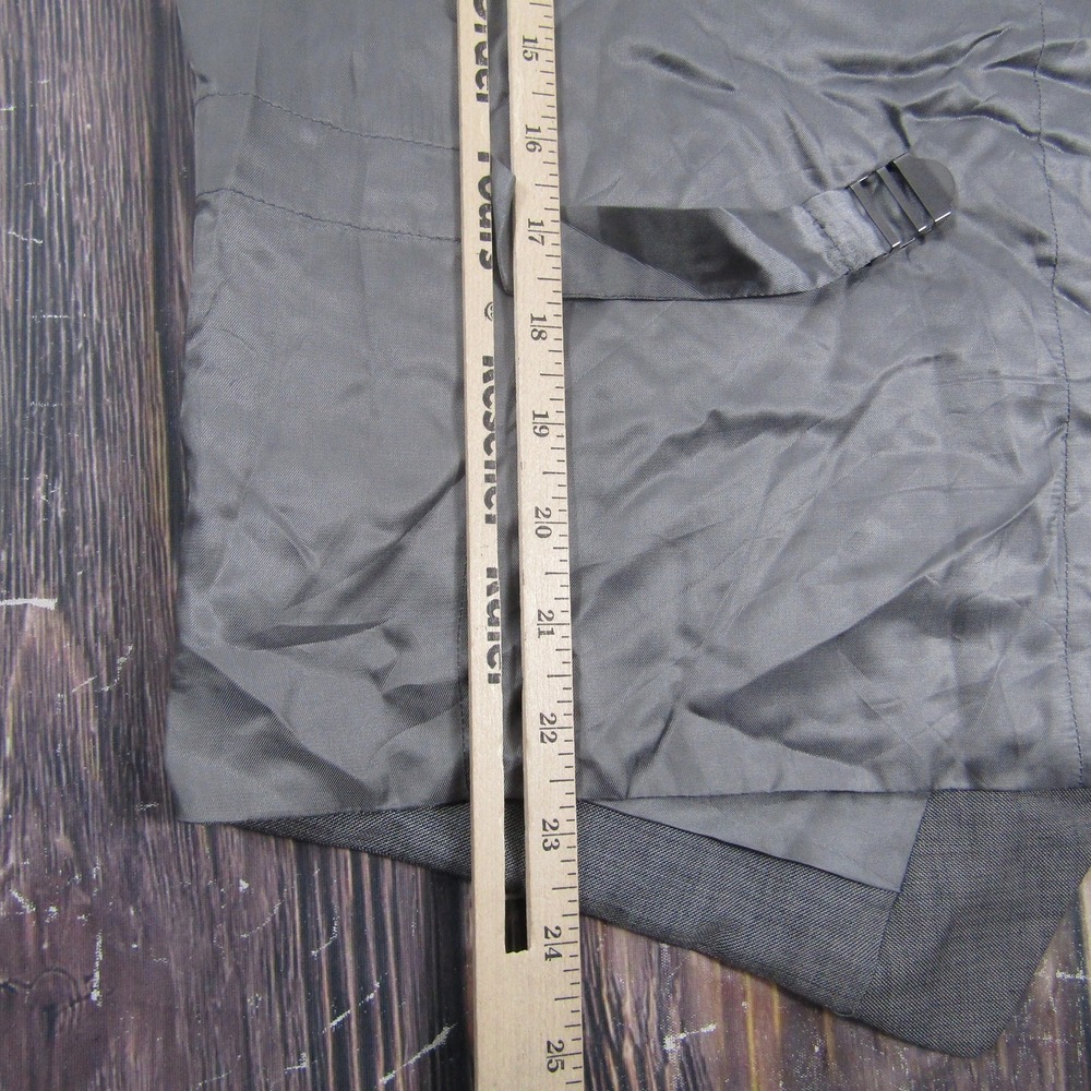 Suit Vest Joseph Abboud Mens M Gray Solid Wool 3 Piece Belted Formal Waistcoat - Picture 6 of 6
